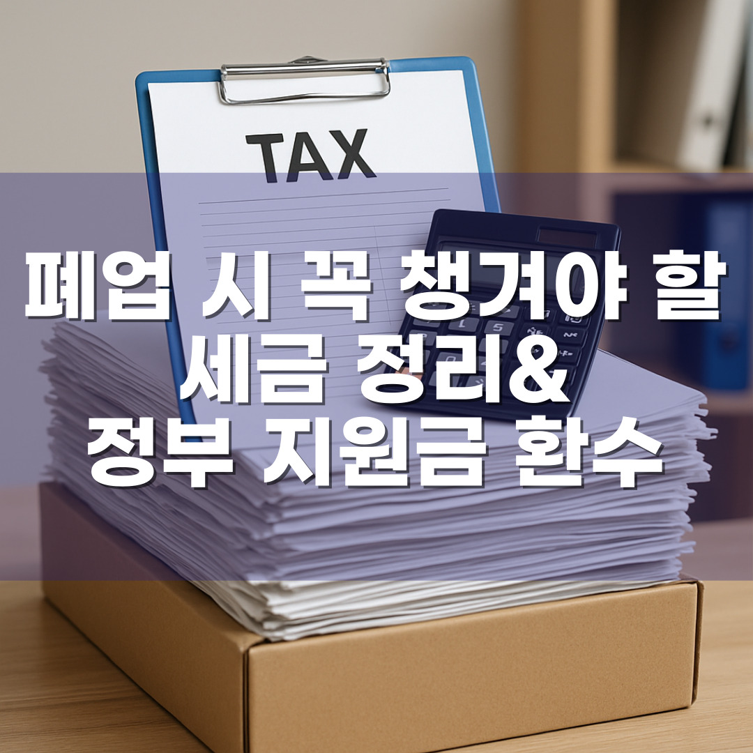 2025년 기준 폐업 시 꼭 챙겨야 할 세금 정리와 정부 지원금 환수 요건