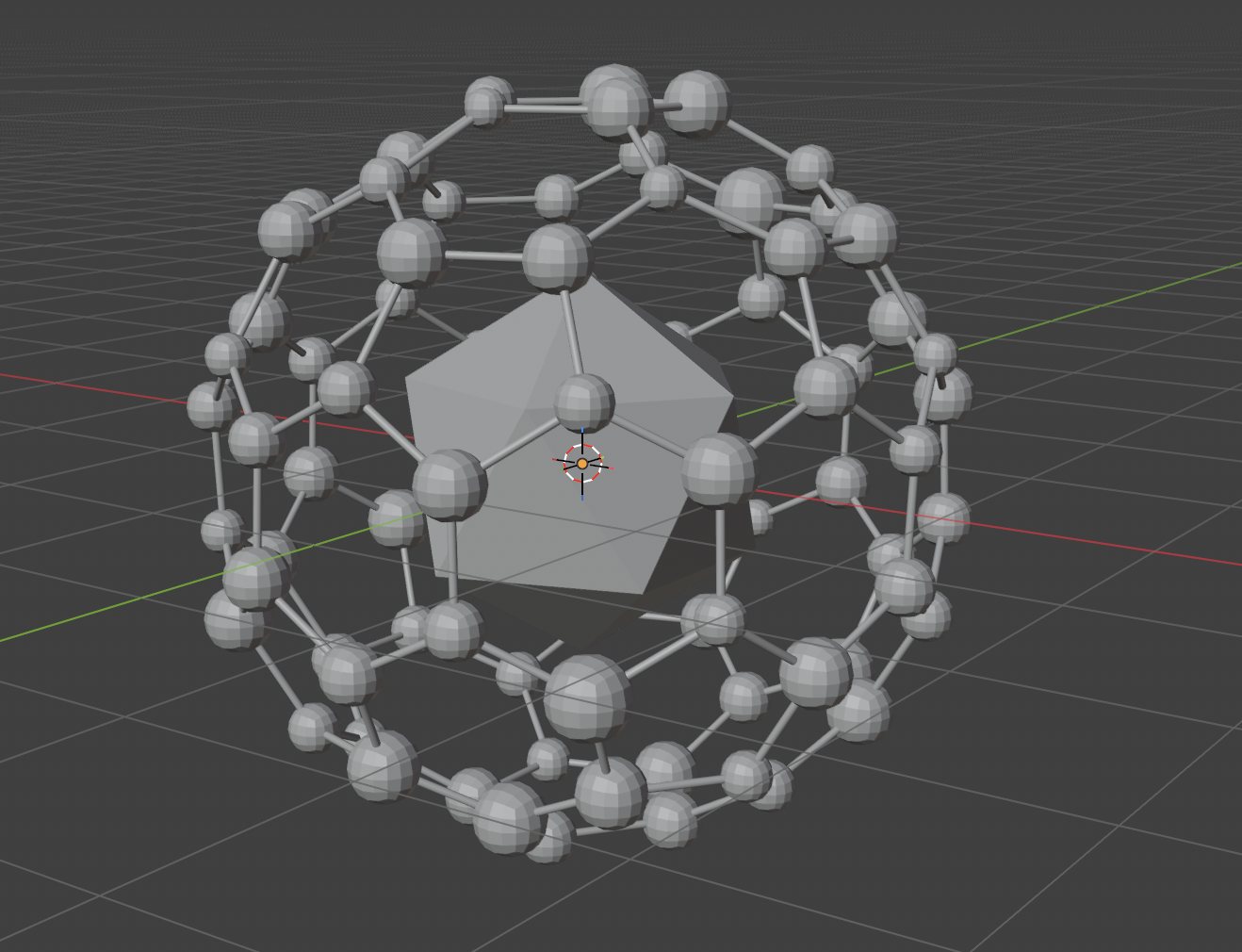 Dual Mesh 꼭짓점 구슬과 와이어 결과
