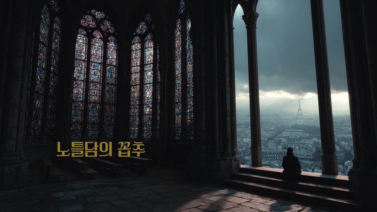 성당안에서 바깥을 바라보는 남성의 뒷모습