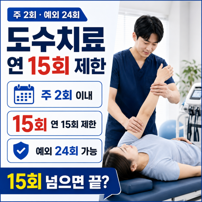 도수치료 연 15회 제한 주 2회 예외 24회 기준 안내