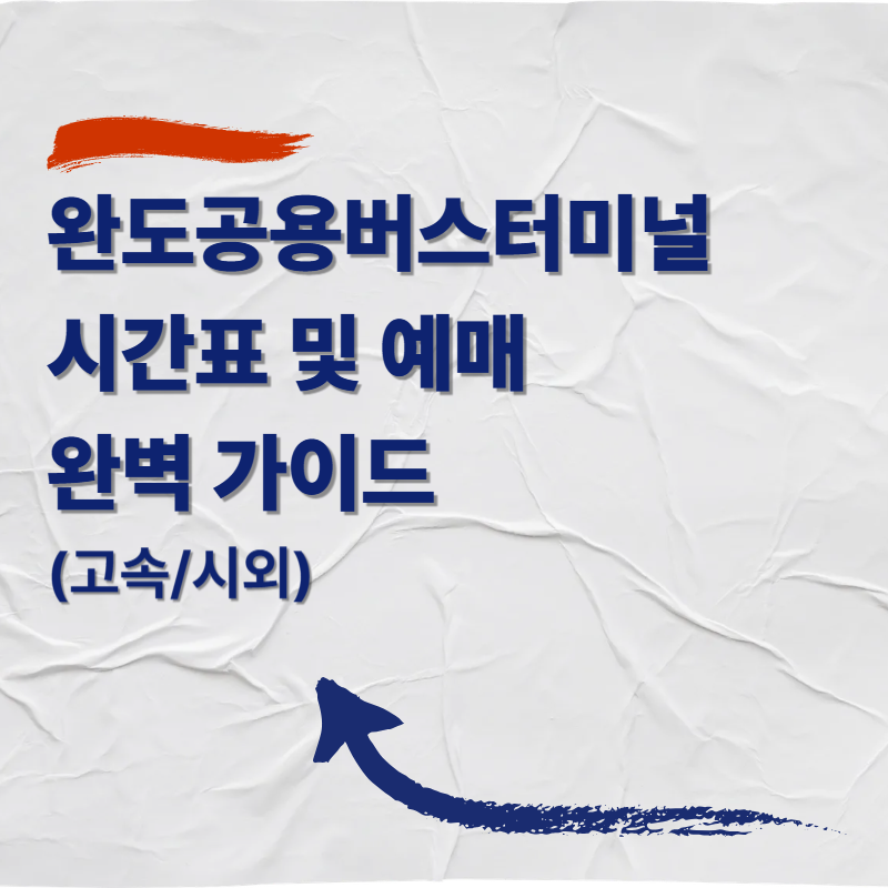 완도공용버스터미널 시간표 및 예매 완벽 가이드