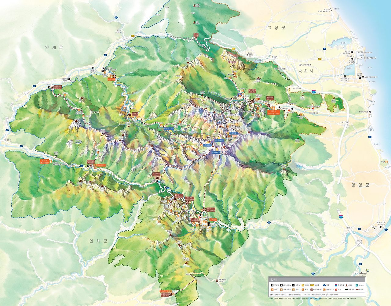 설악산 등산 안내도 - 더그린맵 제작