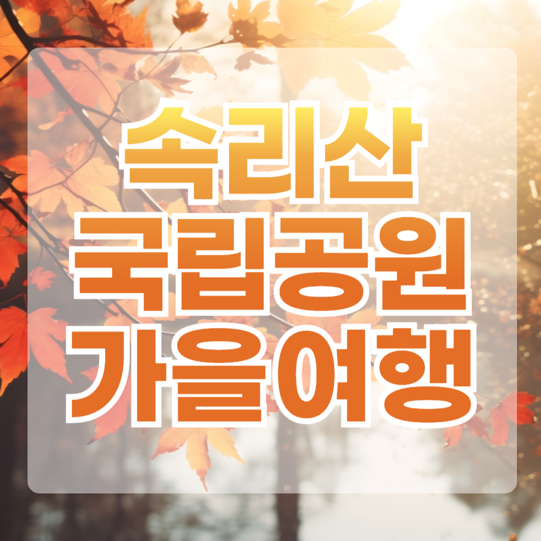 속리산 국립공원 가을여행 소개