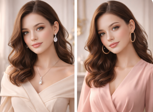 계란형 얼굴형에 어울리는 액세서리 이미지