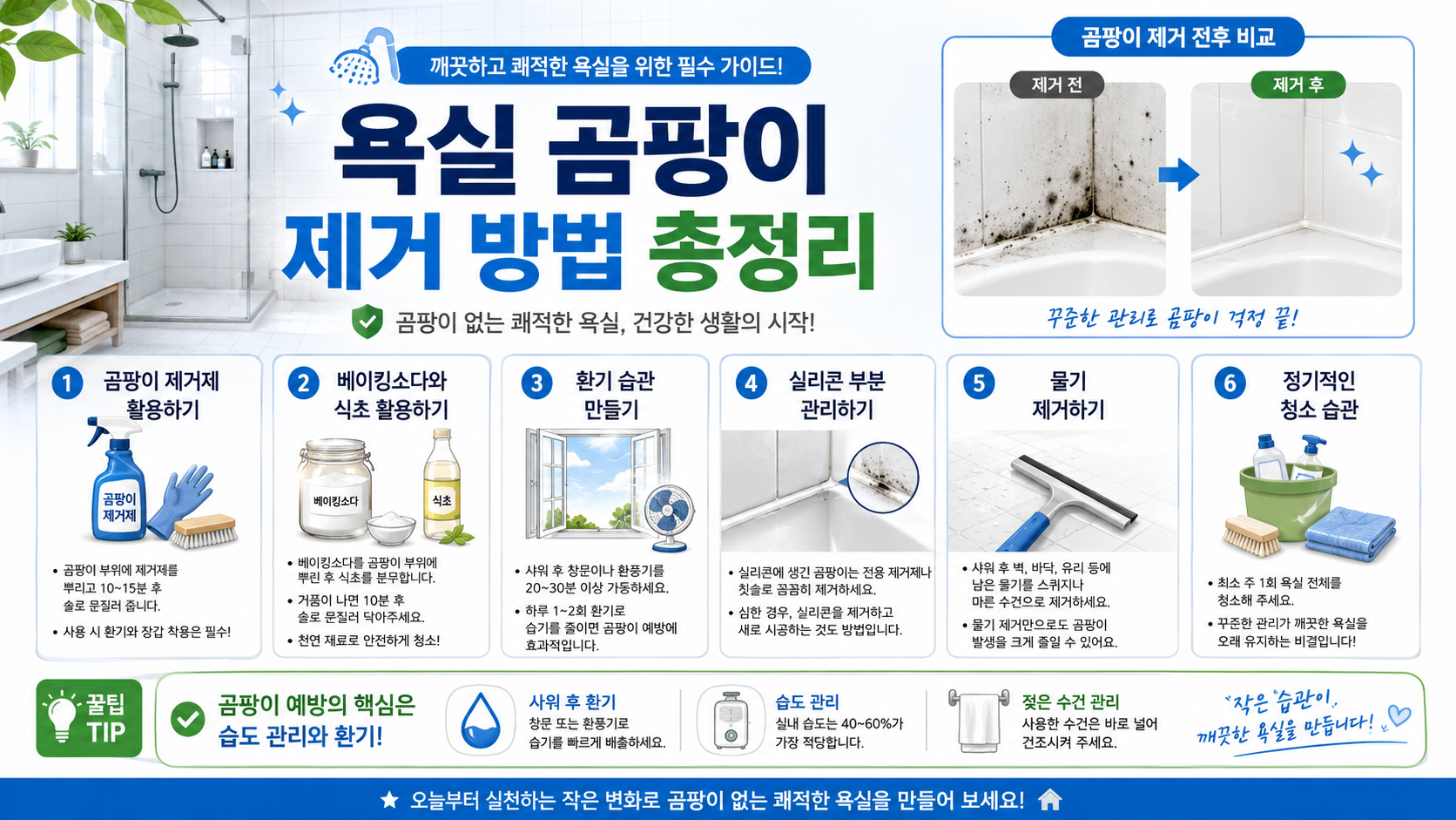 욕실 곰팡이 제거 방법