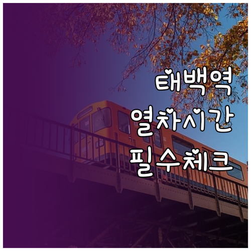 태백역 열차 시간표 및 청량리 동해 ..