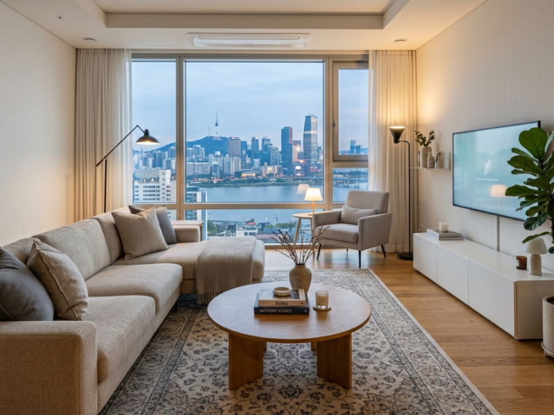 서울형 가사서비스 지원 대상인 쾌적한 가정집 거실 모습