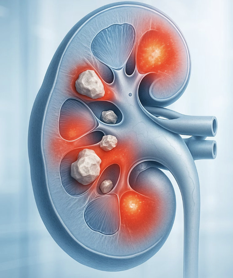 등 뒤쪽에서 뻗쳐 오는 아픔, 신장을 확인하세요