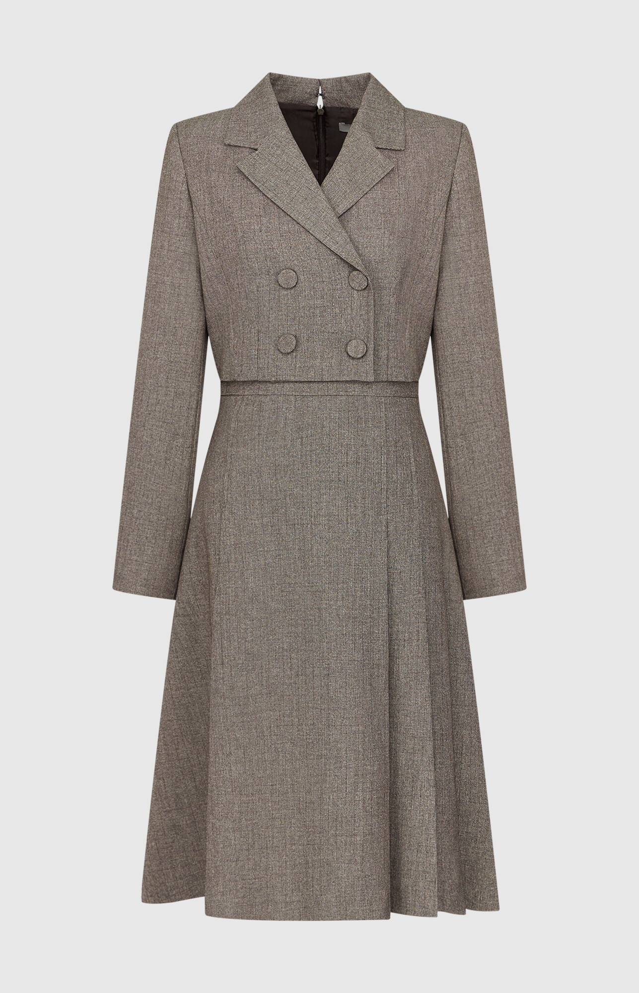 라인프리미엄 라인N255 멜란지 사이드 플리츠 테일러드 원피스 NGOPMK9800