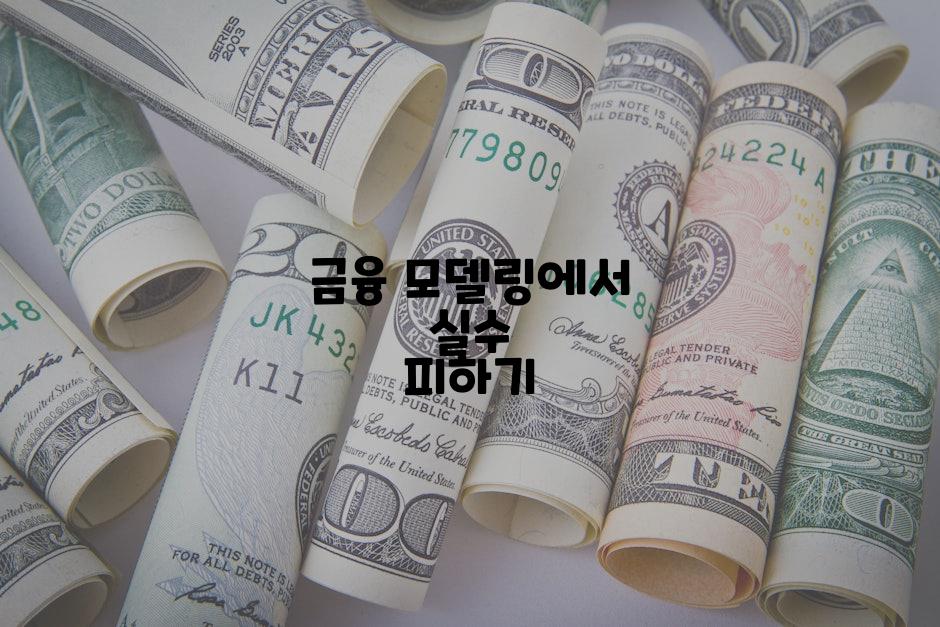 금융 모델링에서 실수 피하기