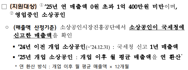 소상공인 경영안정 바우처 - 연 환산 공문