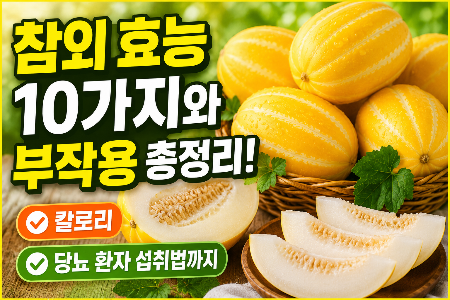 참외 효능 10가지와 부작용 총정리! 칼로리·당뇨 환자 섭취법까지 관련 사진