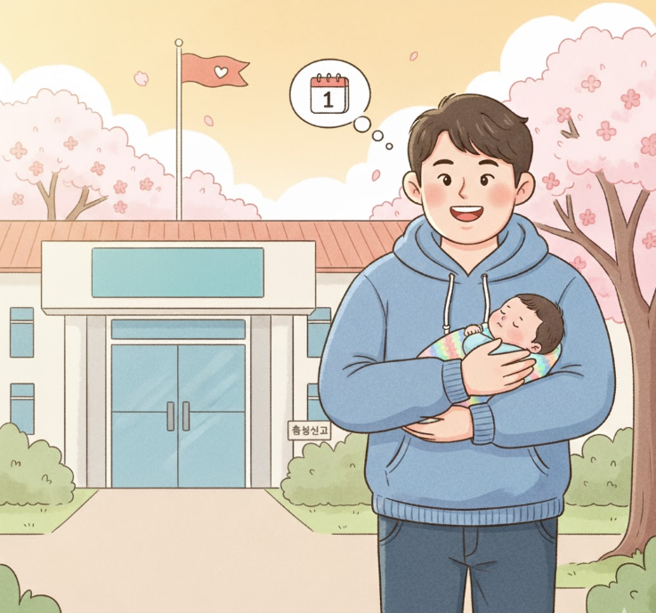 아기를 안고 있는 아빠