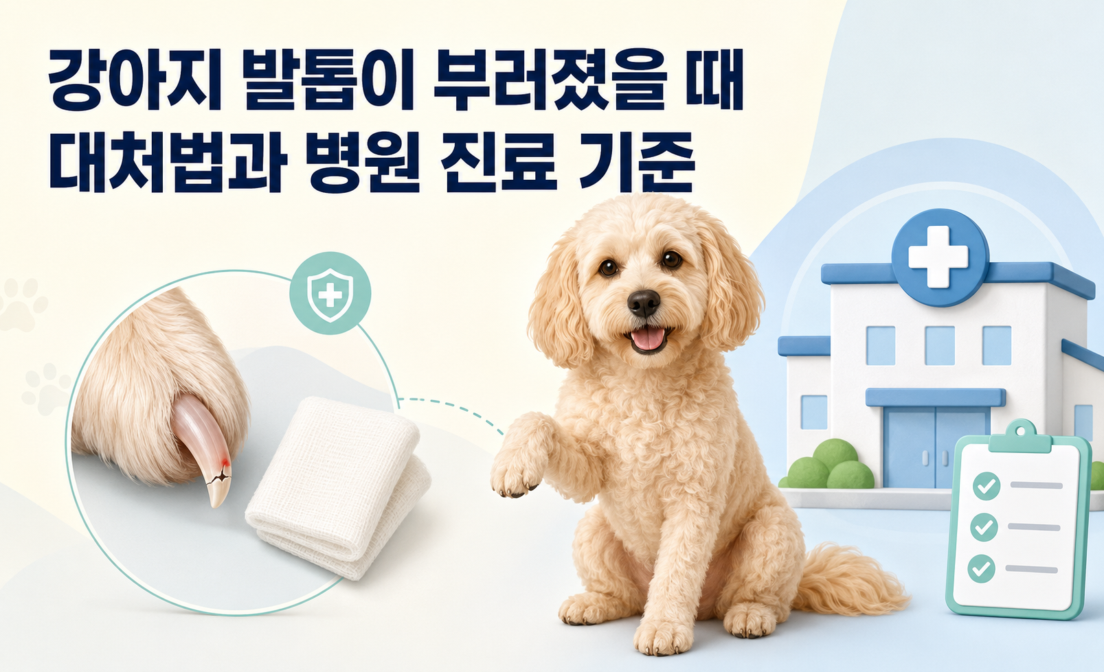 강아지 발톱이 부러졌을 때 응급처치와 병원 진료 기준 대표 이미지