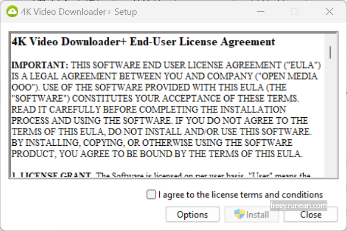 4K 비디오 다운로더 플러스(4K Video Downloader Plus) 설치 화면