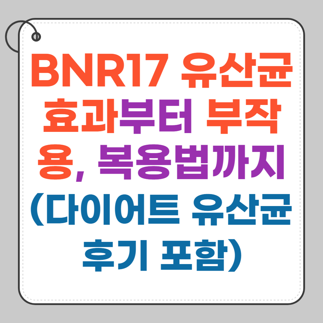 BNR17-유산균-효과-부작용-다이어트-후기-복용법