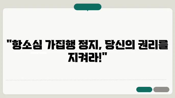 항소심 가집행 정지 신청