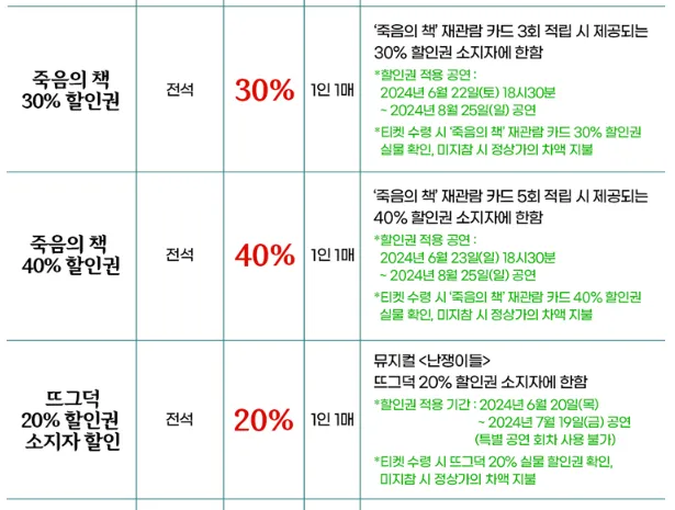 뮤지컬 이블데드 2차 티켓 오픈 일정 할인 예매 방법5