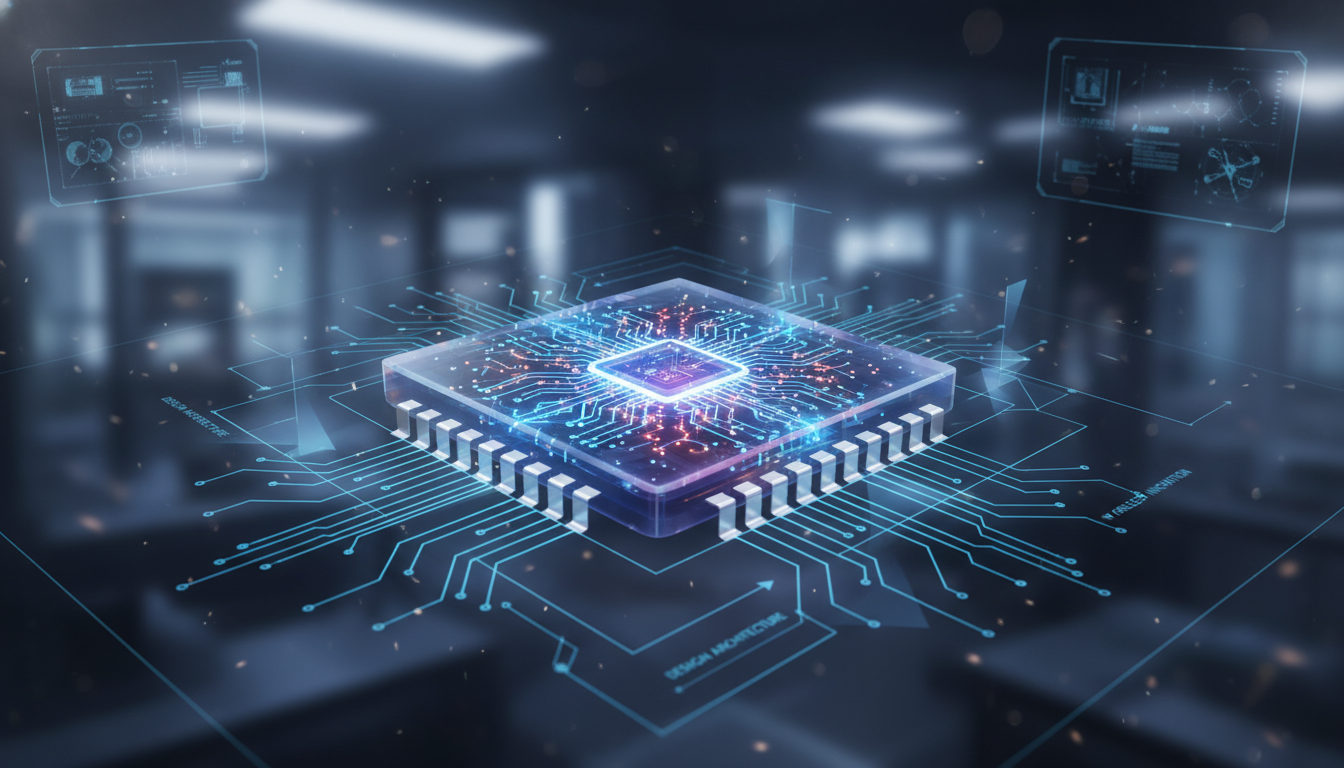 반도체 팹리스 설계 도면과 첨단 칩