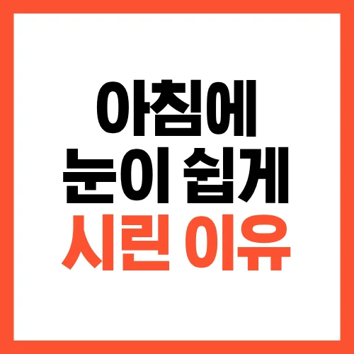 아침에 눈이 쉽게 시린 이유, 눈이 건조한걸까?