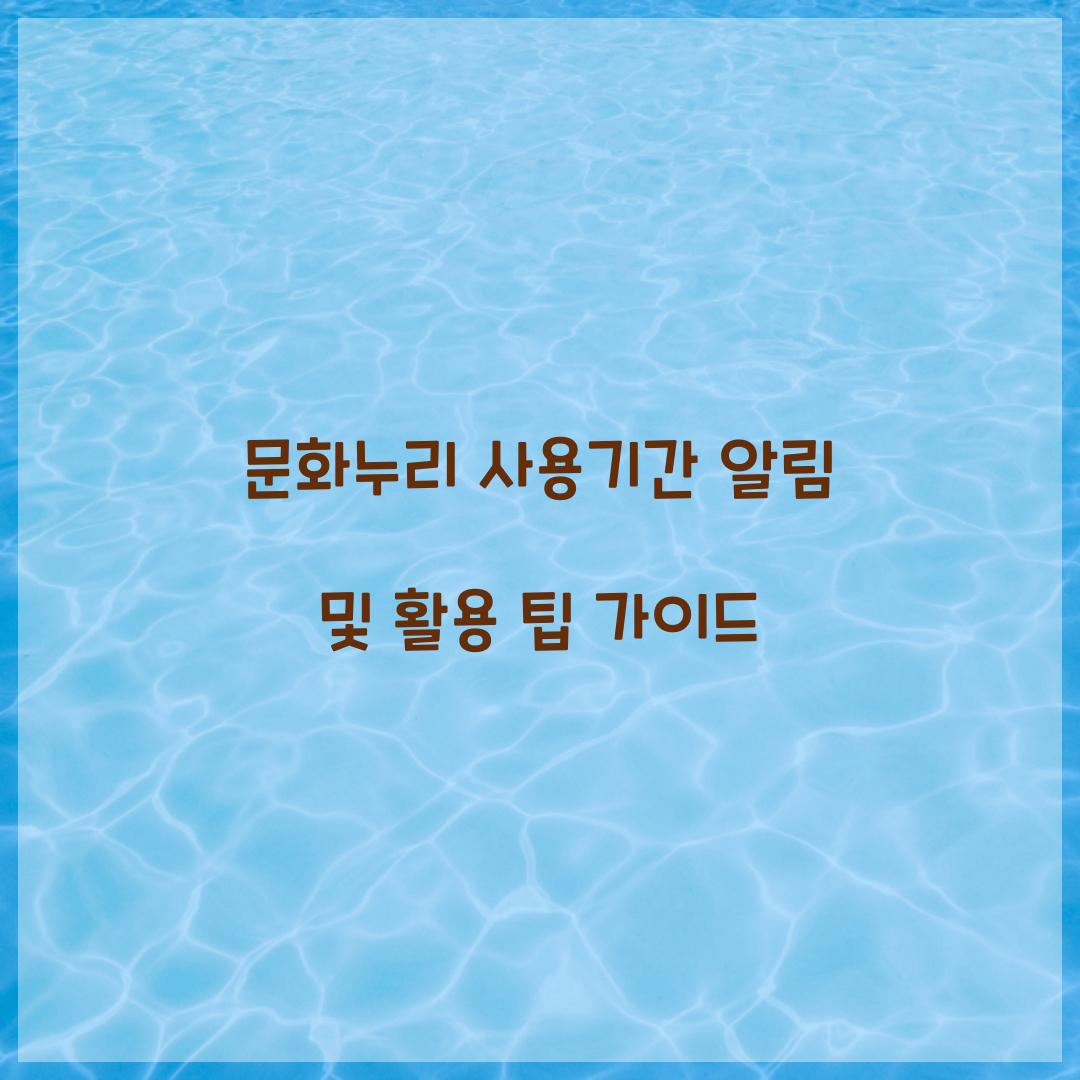 문화누리 사용기간