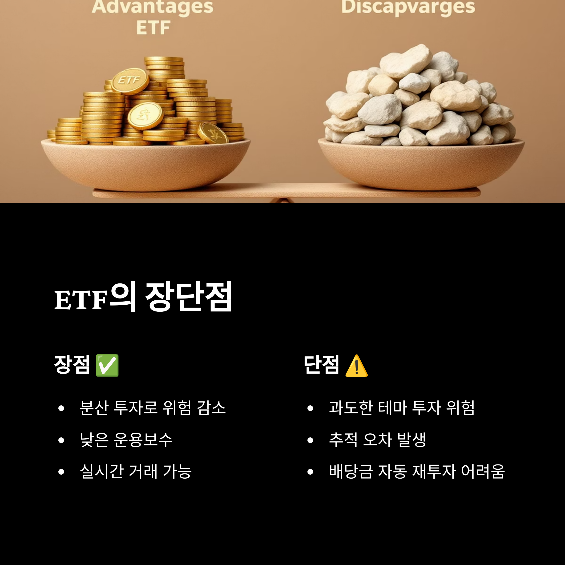ETF의 장점과 단점과 관련된 그림
