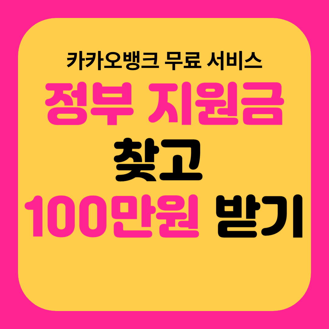 카카오 뱅크 정부 지원금 찾기