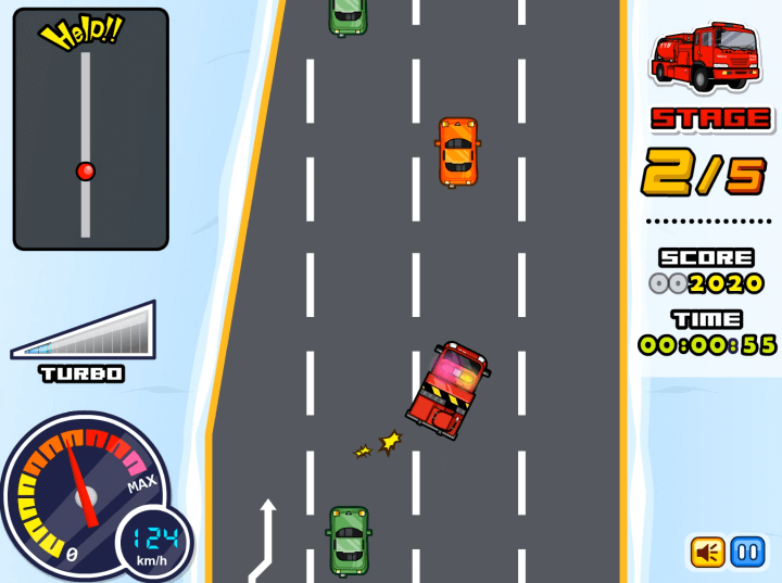 자동차와-충돌하여-도로-위에서-미끄러지는-화면