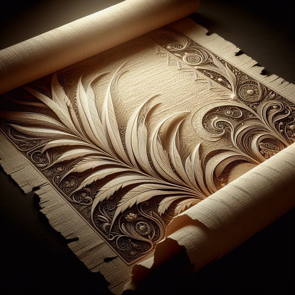 파피루스가 그려진 오래된 종이