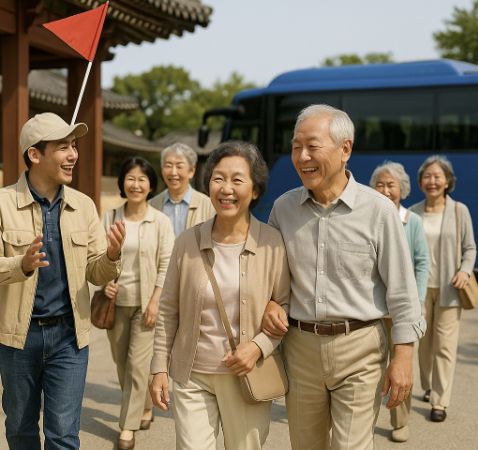 패키지 여행중인 어르신들