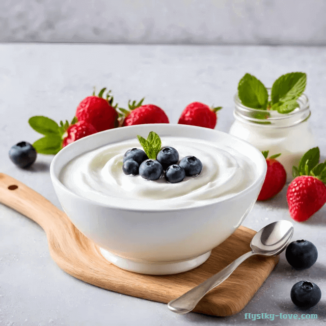 블루베리를 곁들인 요거트