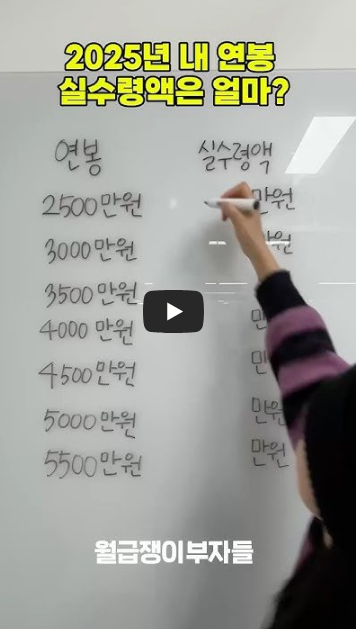 2025 내 연봉 실수령액은 얼마?