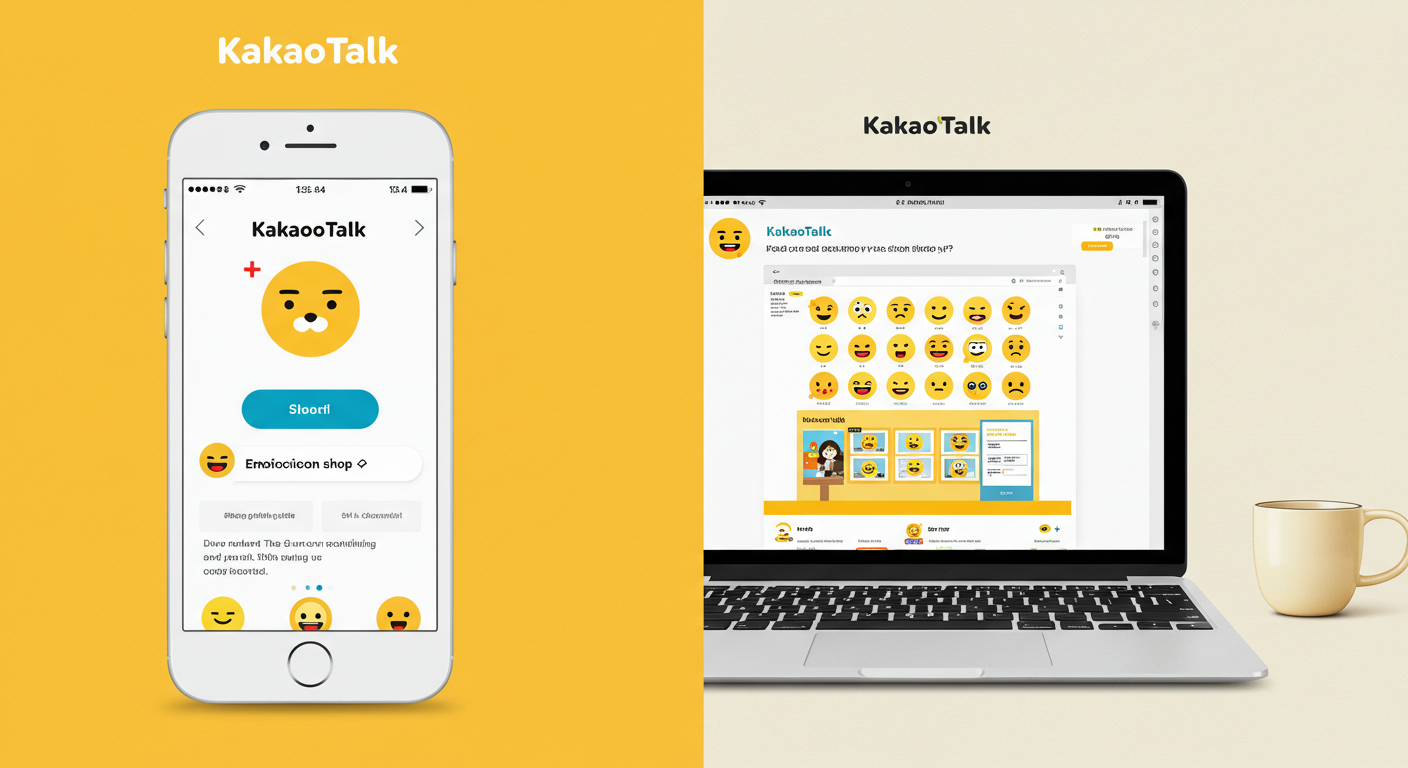 앱과 웹사이트에서 이모티콘샵 접속하는 두 가지 방법