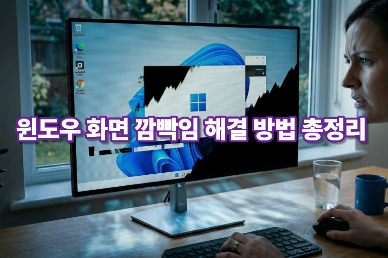 윈도우 화면 깜빡임 문제 해결 대표 이미지