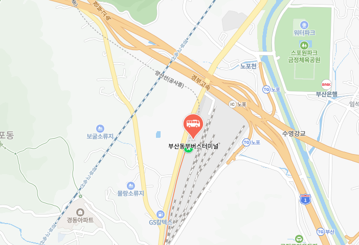 부산동부터미널 위치-지도