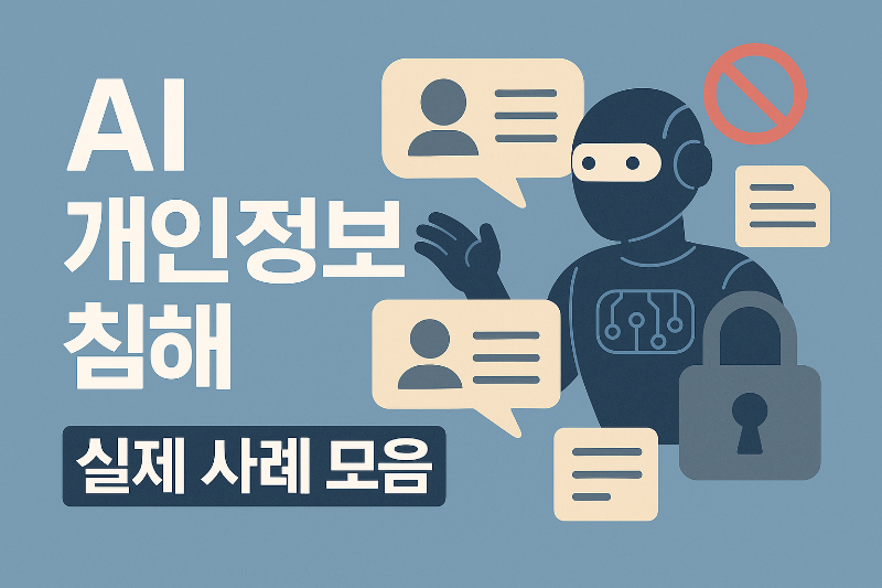 AI 개인정보 침해 사례를 설명하는 삽화