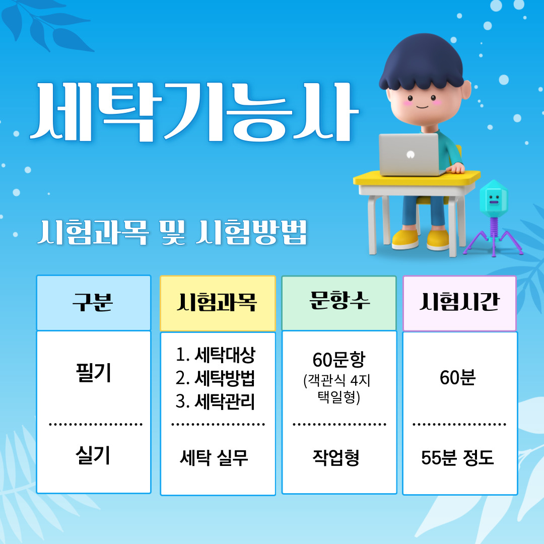 세탁기능사 시험과목