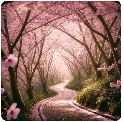 양메이 숲속 벚꽃길