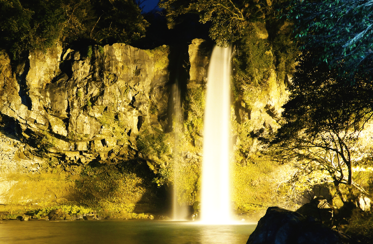 천지연폭포 야경