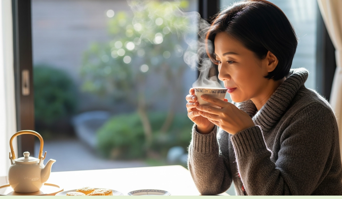 차 마시는 여자