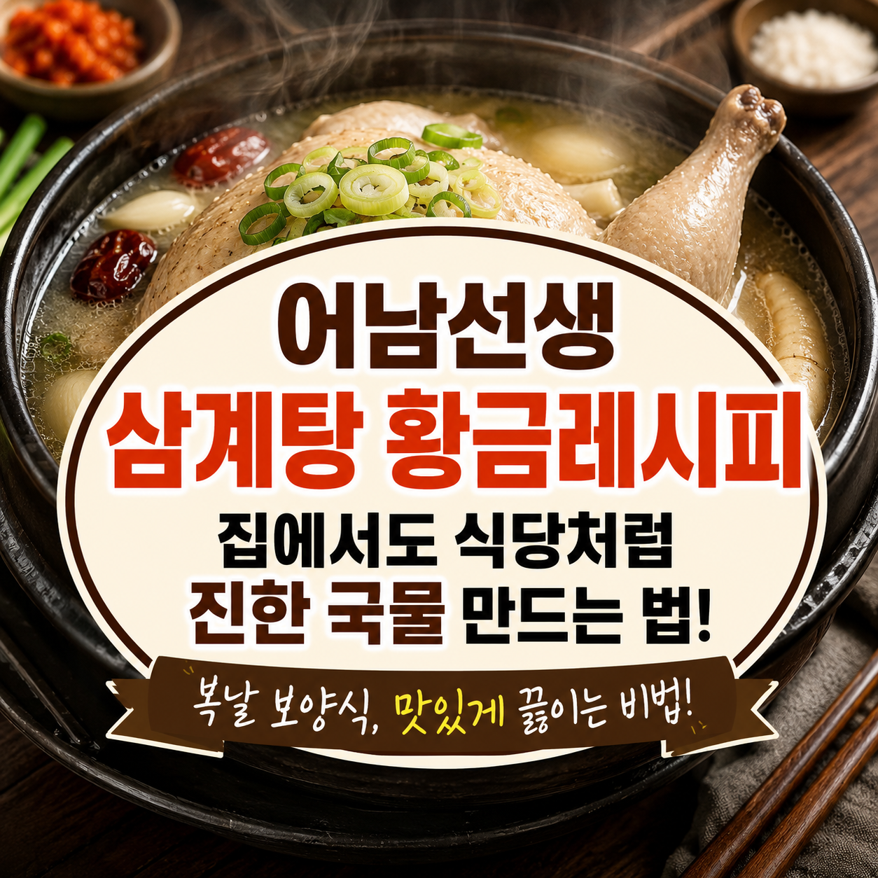 어남선생 삼계탕 황금레시피 어남선생 삼계탕 황금레시피