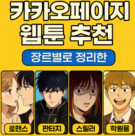 카카오페이지 웹툰 장르별로 정리한 웹툰 추천 관련 사진