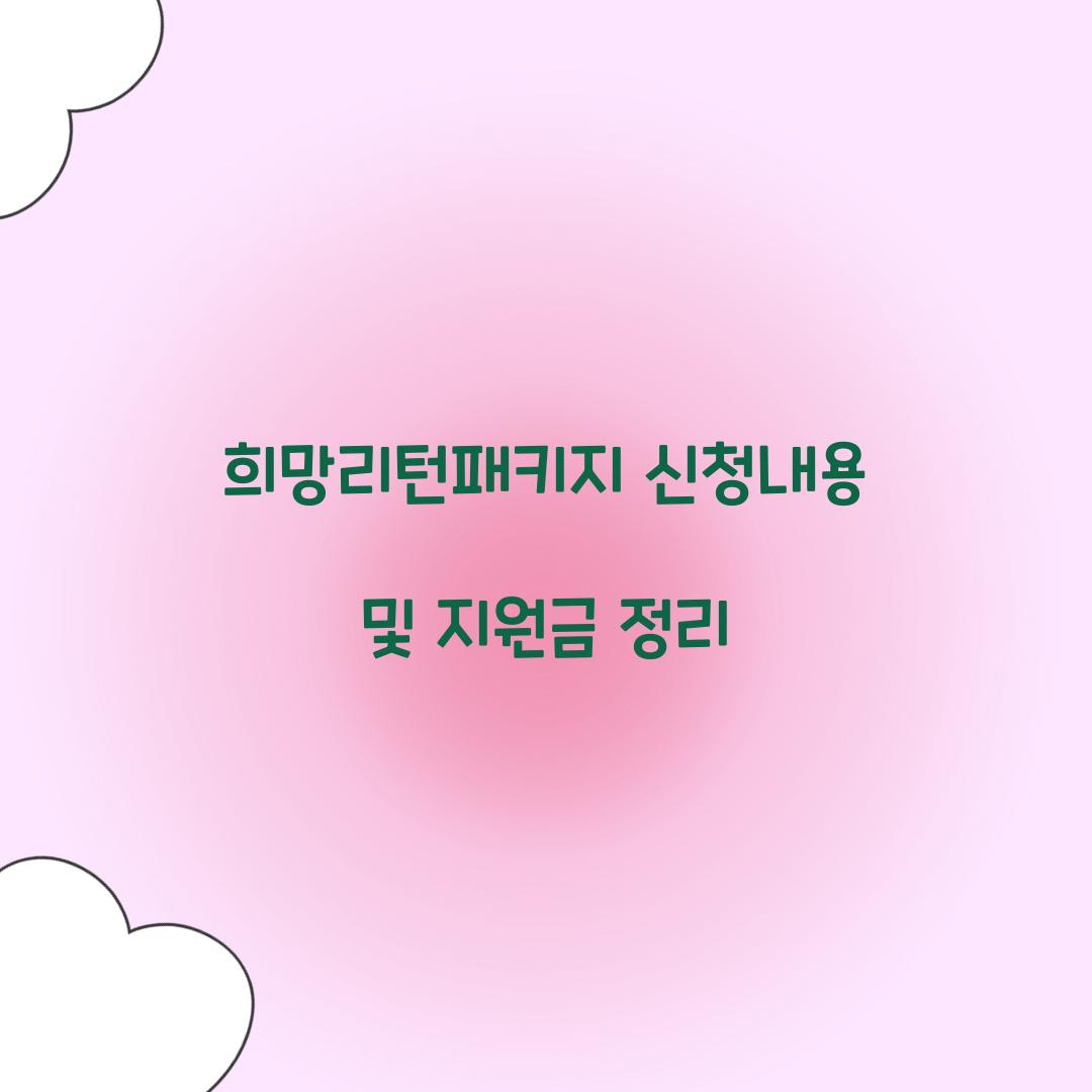 희망리턴패키지 신청내용