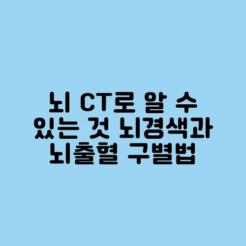 뇌 CT로 알 수 있는 것 뇌경색과 뇌출혈 구별법