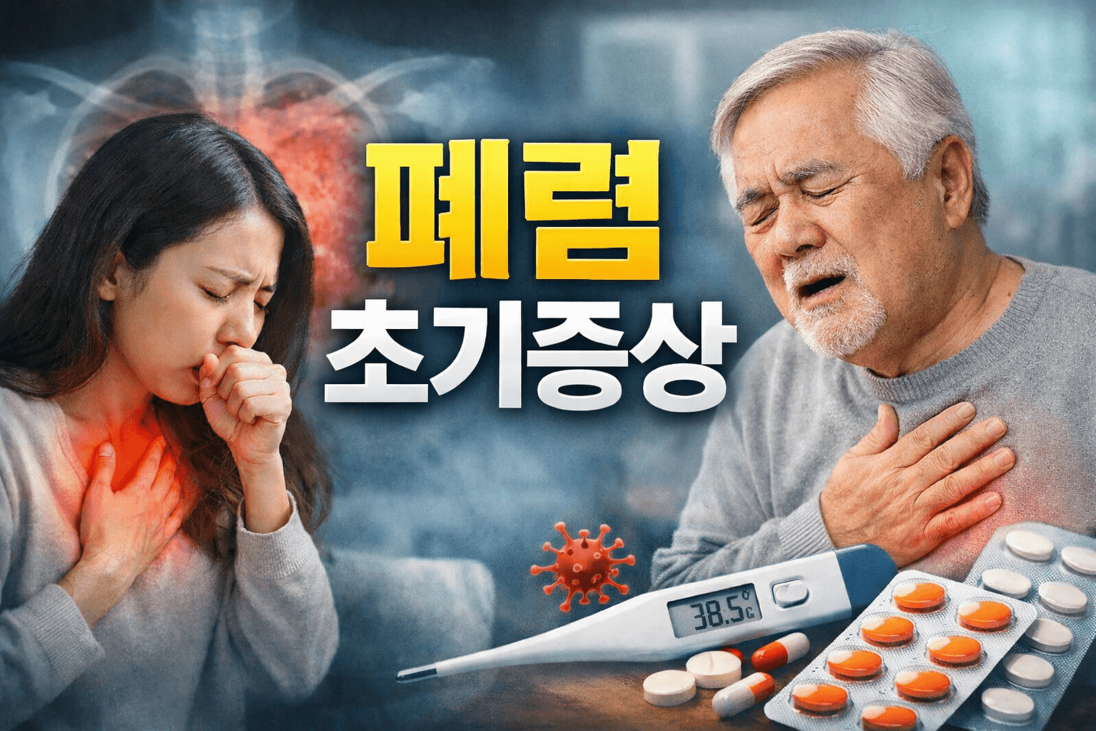 폐렴 초기증상, 감기와 헷갈리기 쉬운 신호들 정리