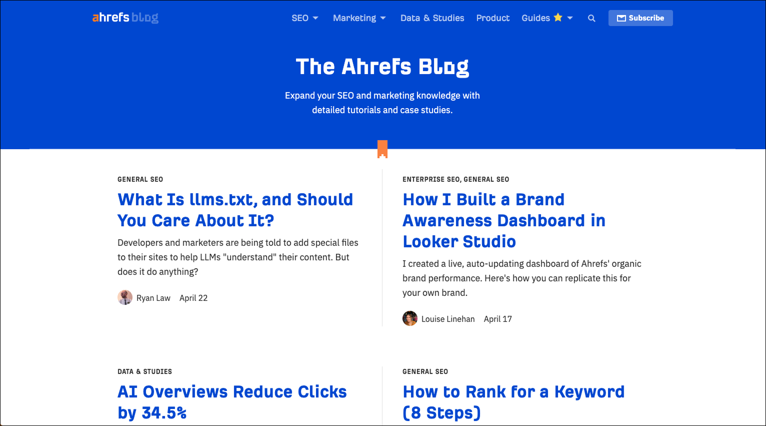 Ahrefs 블로그