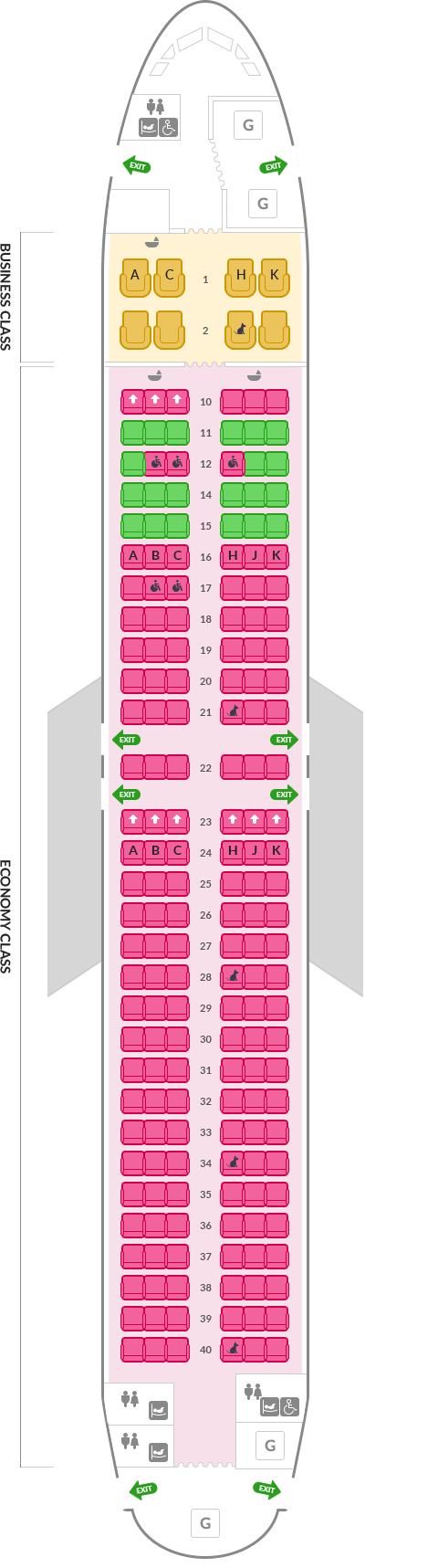 아시아나항공 에어버스 A321 기본정보, 좌석배치도, 좌석 간격