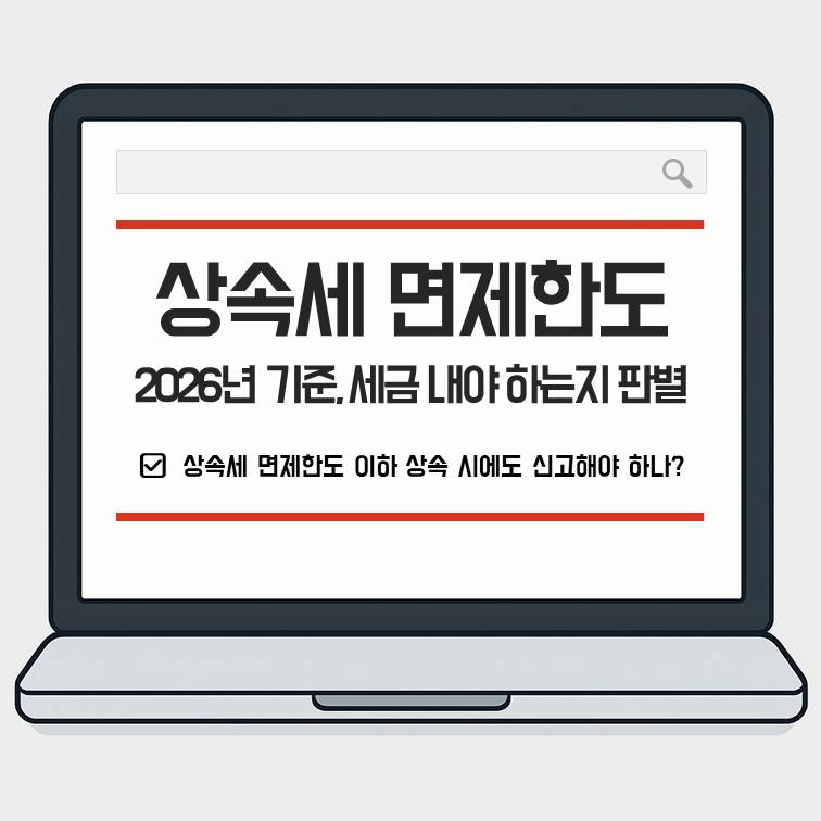 상속세 면제한도 2026년 기준, 세금을 내야 하는지 판별하는 구조 설명 썸네일