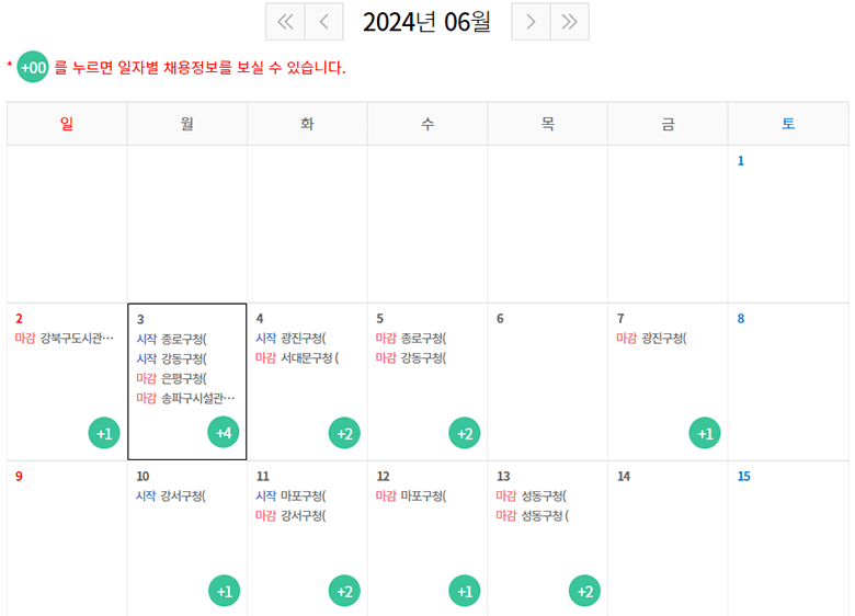 공공 일자리정보 목록