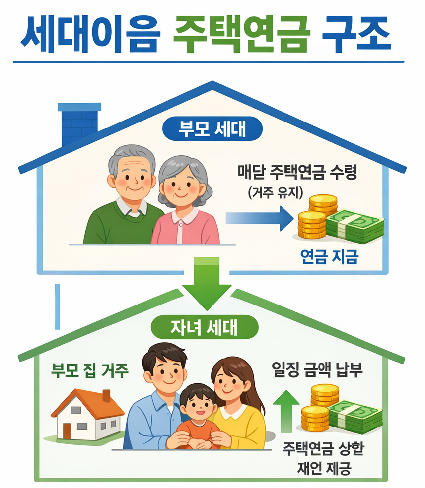 세대이음 주택연금 총정리 (2026년 6월 신설 : 자녀 승계 조건부터 핵심 장단점까지)